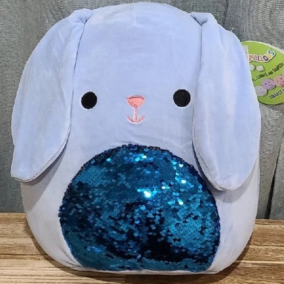 12" NWT Squishmallows Button the bunny w sequins
